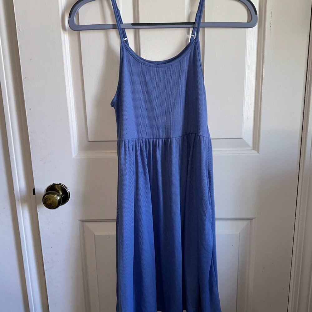 Periwinkle Spaghetti Strap Ribbed Sundress - Picture 11 of 12